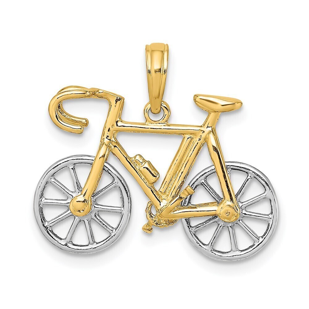 Kazi Luxury 14k Two-tone 3-D Ten Speed Bicycle Charm